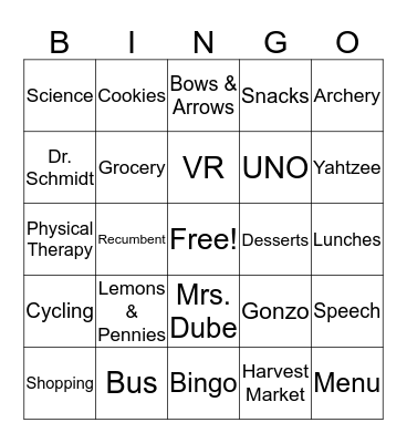 Summer Bingo Card