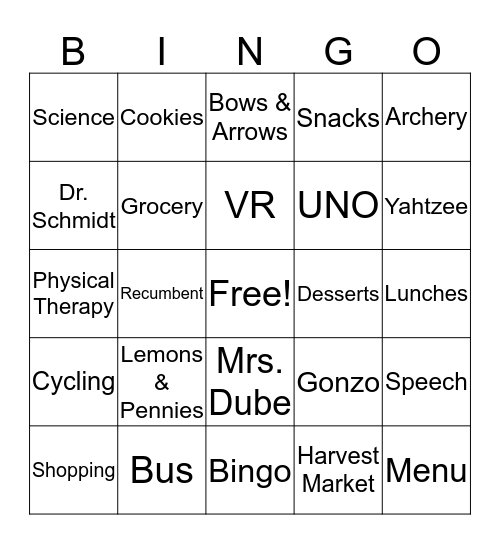 Summer Bingo Card
