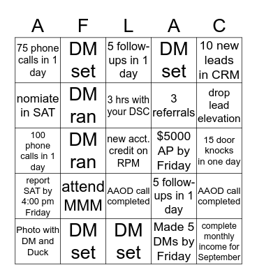 Scavenger Hunt Bingo Card