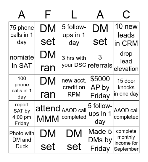 Scavenger Hunt Bingo Card