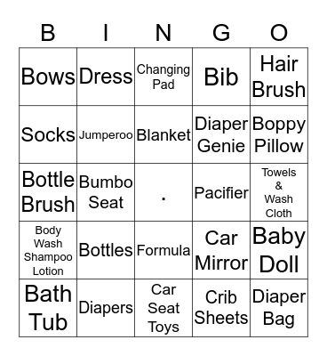 Meradith's Wish List  Bingo Card