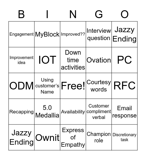 Johnson Ave Bingo Card