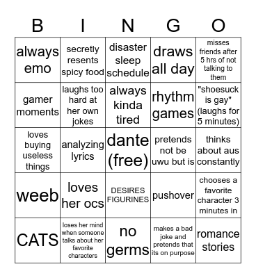 frosty bingo Card