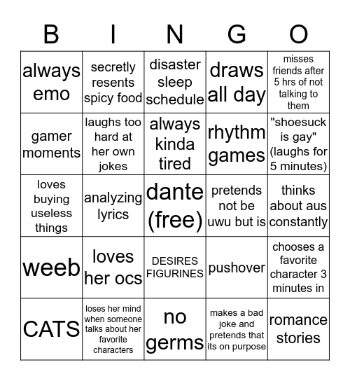 frosty bingo Card