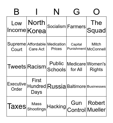 Debate Bingo Round 2 Bingo Card