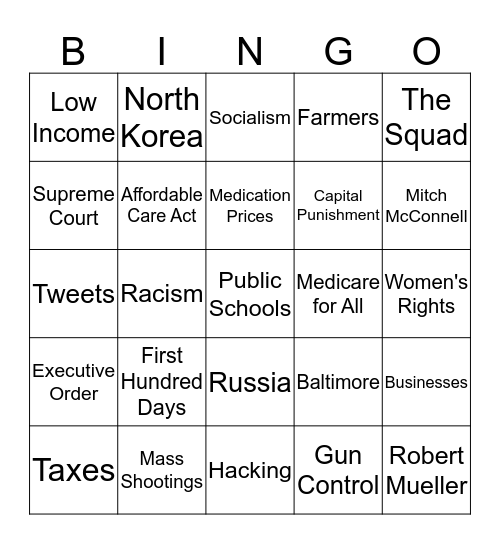 Debate Bingo Round 2 Bingo Card