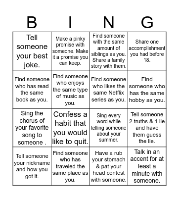 Tech & In Tech Back to School Bingo Card