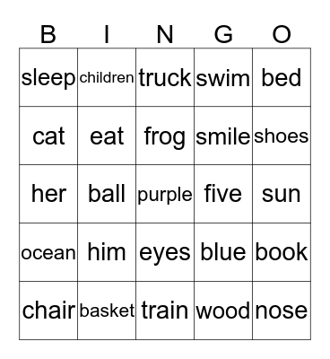ESL BINGO Card