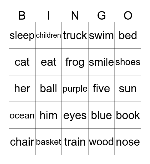 ESL BINGO Card
