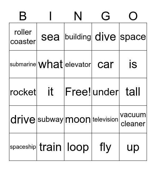 Machines Bingo Card