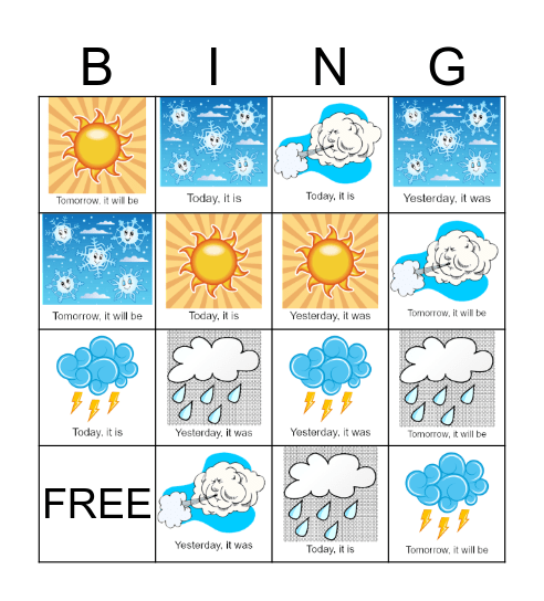 Weather Bingo Card