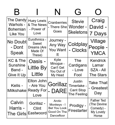 MUSIC ROUND Bingo Card