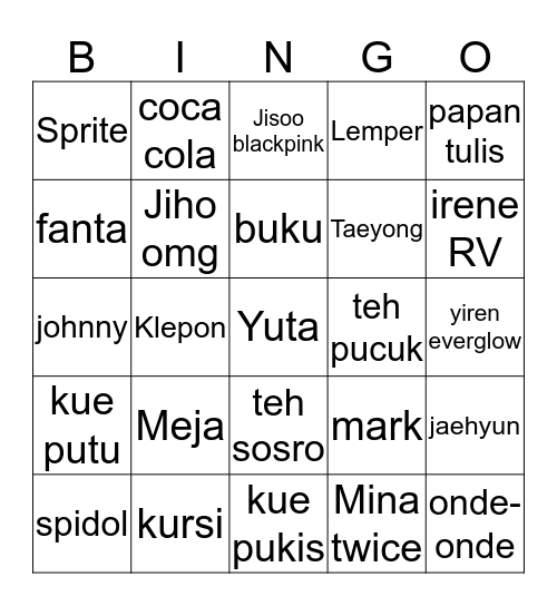 Mantap 2 Bingo Card