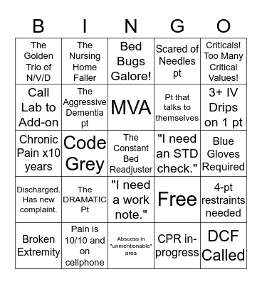 ED BINGO  Bingo Card