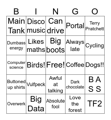 Cameron Bingo Card