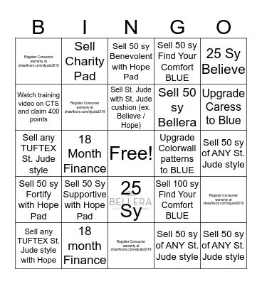 Lifeguard / St. Jude BINGO Card