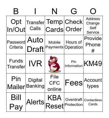 Client Experience  Bingo Card