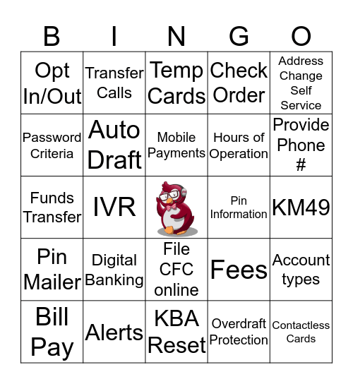 Client Experience  Bingo Card