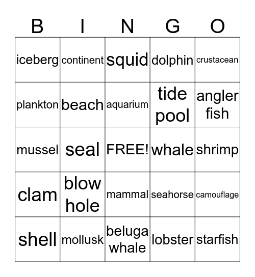Splendid Swimmers Bingo Card