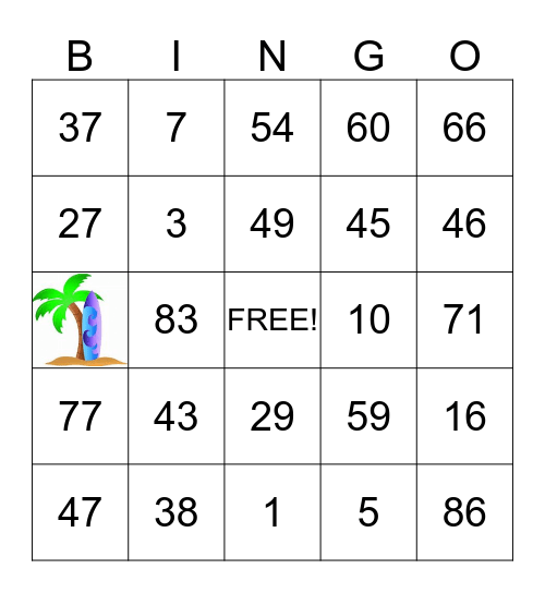 LUAU BINGO Card