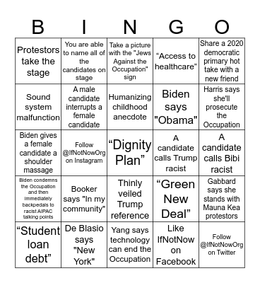 Debate Night 2 Bingo Card
