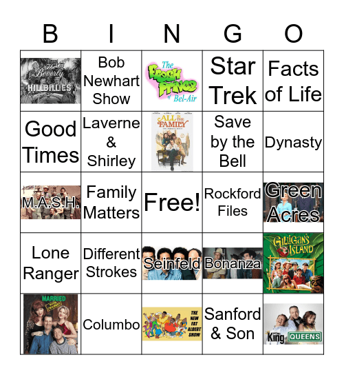 TV Shows  Bingo Card