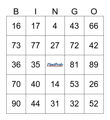 NENO Safety Bingo Card