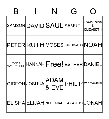 BIBLE HEREOS Bingo Card