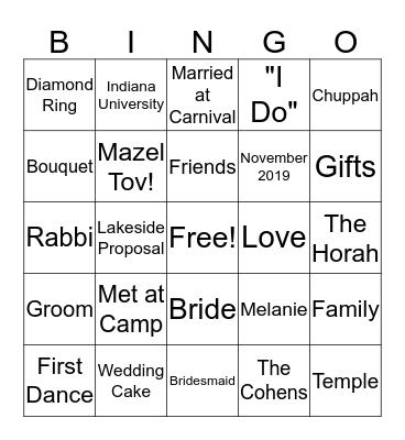 Melonhead's Getting Married!! Bingo Card