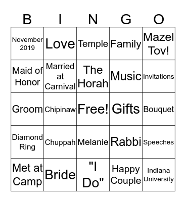 Melonhead's Getting Married!! Bingo Card