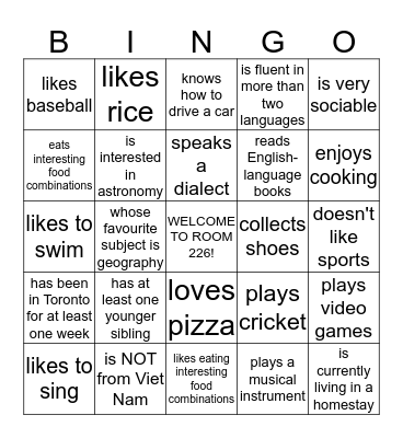 FIND SOMEONE WHO: Bingo Card