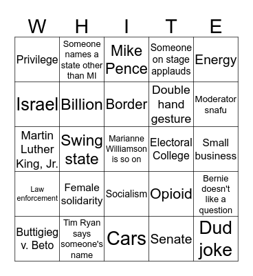 Dem Debate #1: Battle for the Soul of the Left Bingo Card