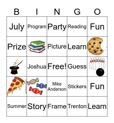 Summer Reading Program! Bingo Card