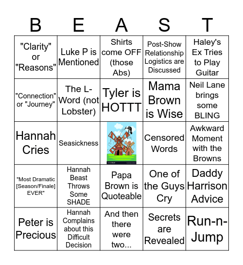 Most Dramatic Finale EVER - Night #1 Bingo Card