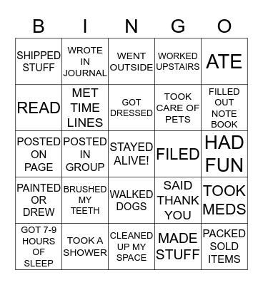SELF-CARE BINGO Card