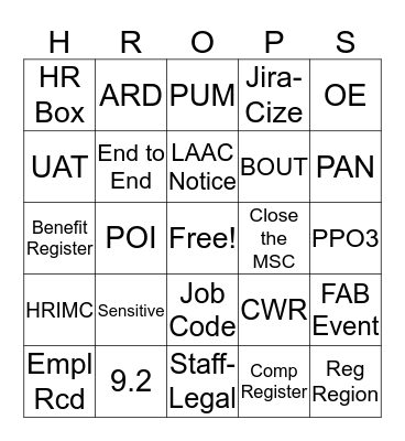 Bingo Card