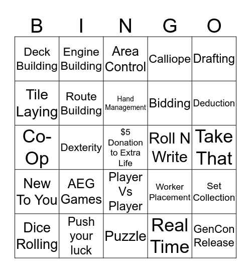 GenCan't 2019 Bingo Card