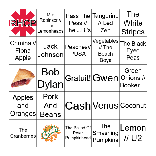 Fruits & Légumes Bingo Card