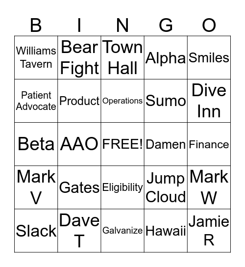OrthoFi Bingo Card