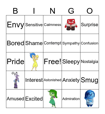 Emotion  Bingo Card