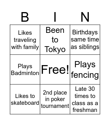 Icebreaker Bingo! Bingo Card