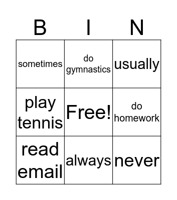 Let's Go 3 Unit 6 Bingo Card