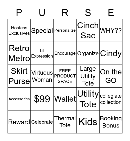 THIRTY-ONE BINGO Card