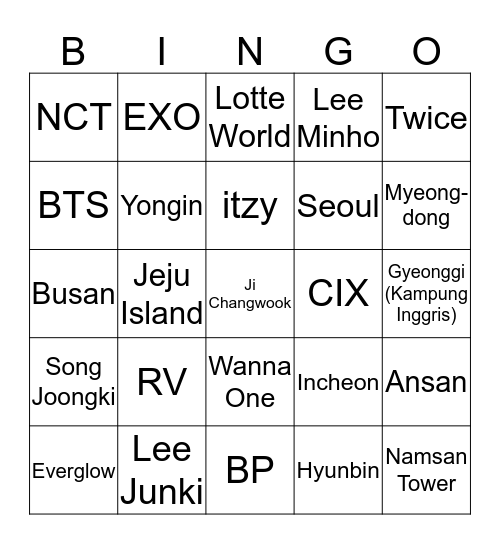 BUBUBU. Bingo Card