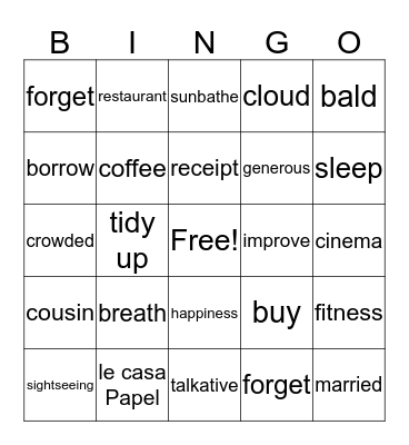 Bingo Time Bingo Card