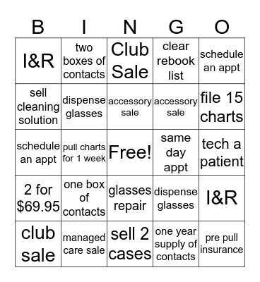 America's Best BINGO Card