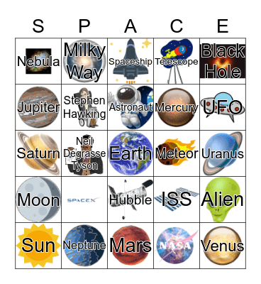 Intergalactic Bingo Card