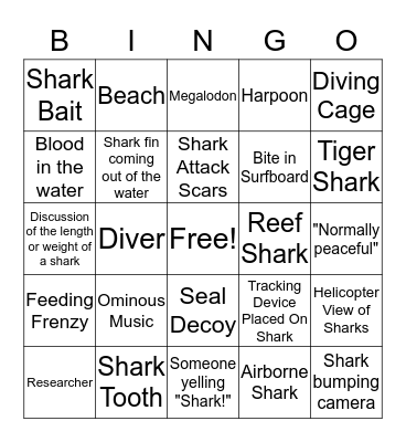 Shark Week!! Bingo Card