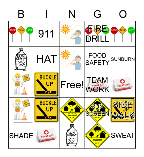Safety First Bingo Card