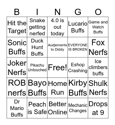 4.0 Bingo Card